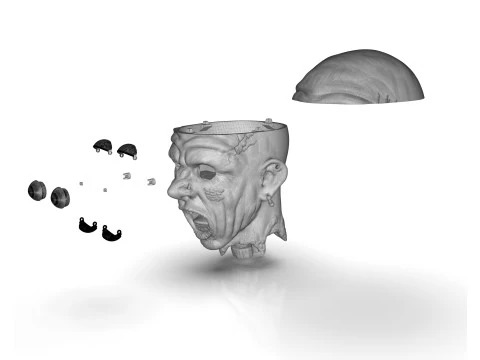 Decapitated Man Head 3D Print Model