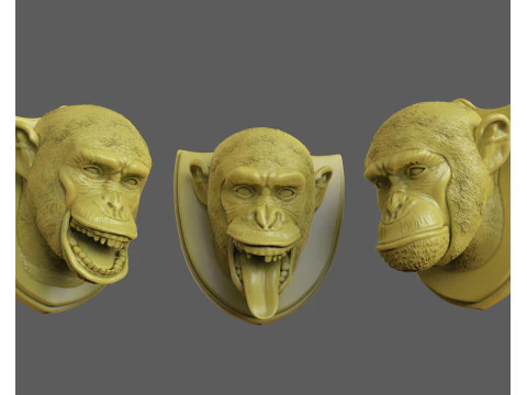 Trofeos de caza de chimpanc&eacute;s Modelo de impresión 3D