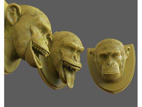 Trofeos de caza de chimpanc&eacute;s Modelo de impresión 3D