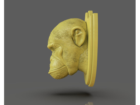 黑猩猩狩猎奖杯 3D 打印模型