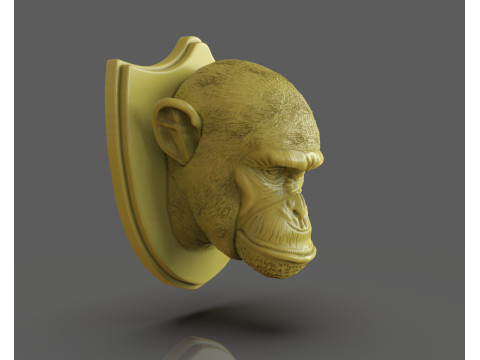 黑猩猩狩猎奖杯 3D 打印模型