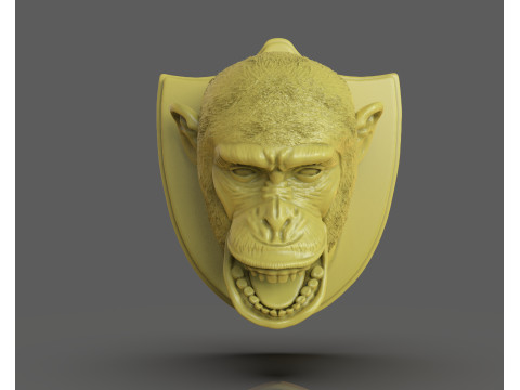黑猩猩狩猎奖杯 3D 打印模型
