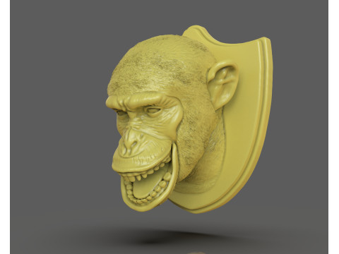 黑猩猩狩猎奖杯 3D 打印模型