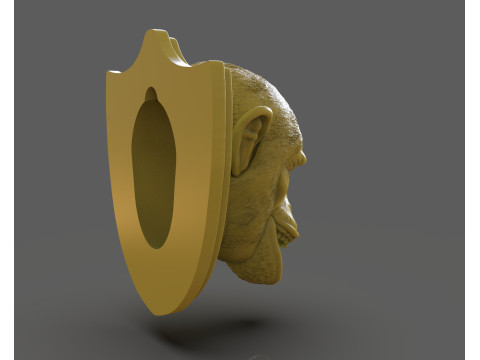 黑猩猩狩猎奖杯 3D 打印模型