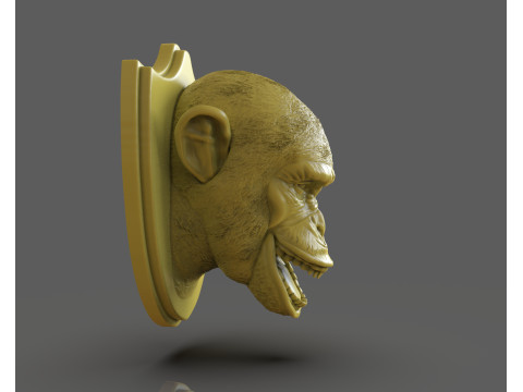 黑猩猩狩猎奖杯 3D 打印模型