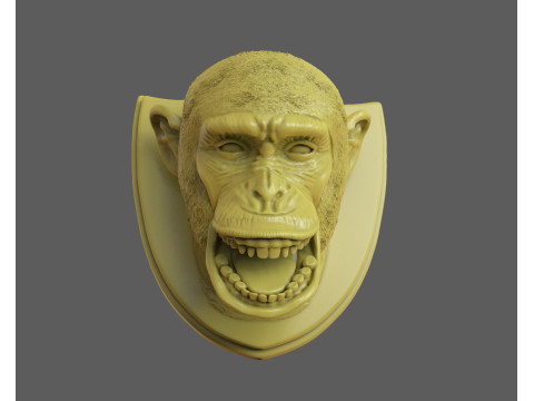 黑猩猩狩猎奖杯 3D 打印模型