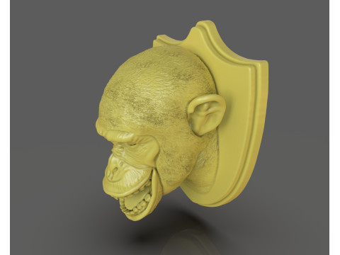黑猩猩狩猎奖杯 3D 打印模型