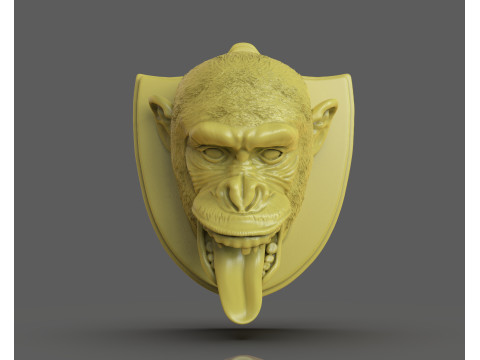 黑猩猩狩猎奖杯 3D 打印模型