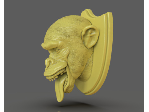 黑猩猩狩猎奖杯 3D 打印模型