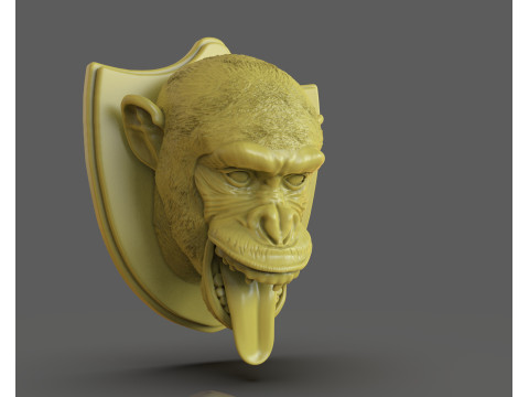 黑猩猩狩猎奖杯 3D 打印模型