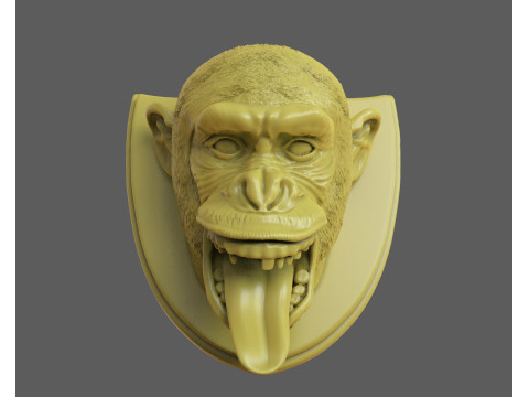 黑猩猩狩猎奖杯 3D 打印模型