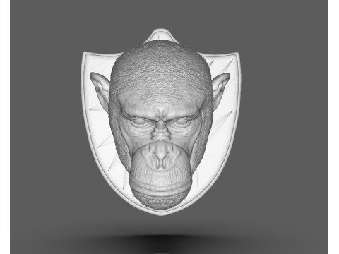 黑猩猩狩猎奖杯 3D 打印模型