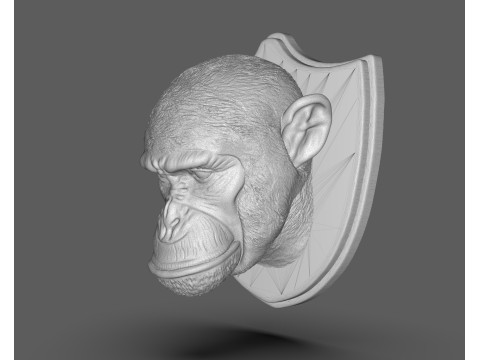 黑猩猩狩猎奖杯 3D 打印模型