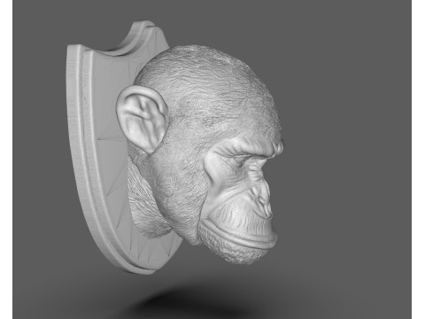 黑猩猩狩猎奖杯 3D 打印模型