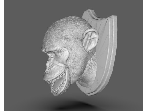 黑猩猩狩猎奖杯 3D 打印模型