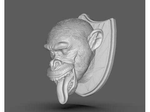 黑猩猩狩猎奖杯 3D 打印模型