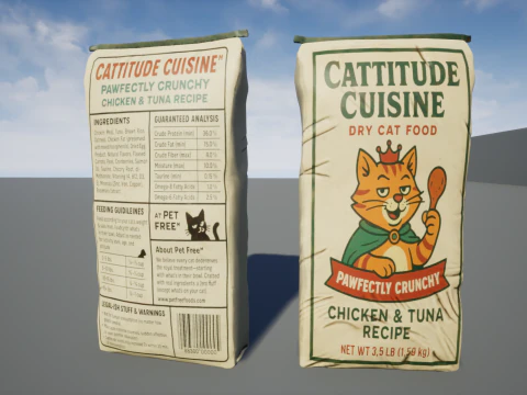Cat Food Bag 3D Model
