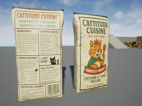 Cat Food Bag 3D Model