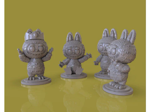 4 Labubu Sculpts 3D Model