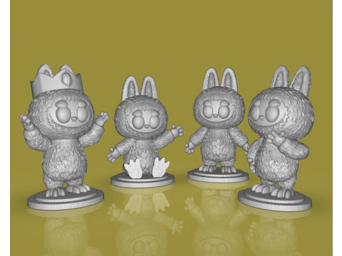 4 Labubu Sculpts 3D Model