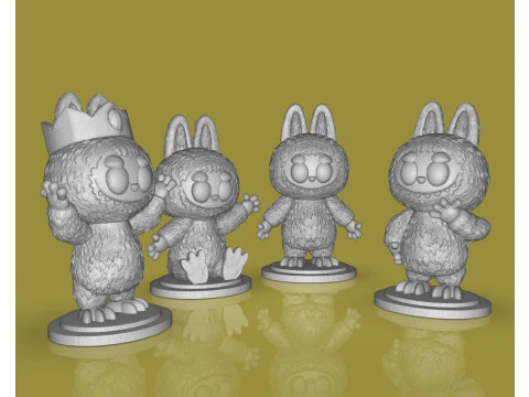 4 Labubu Sculpts 3D Model
