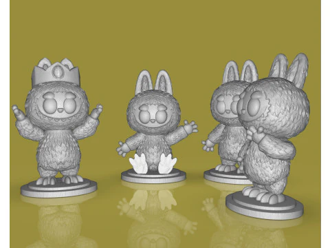 4 Labubu Sculpts 3D Model