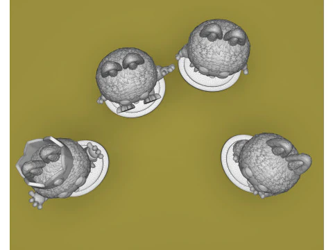 4 Labubu Sculpts 3D Model