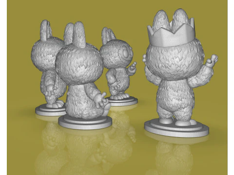 4 Labubu Sculpts 3D Model