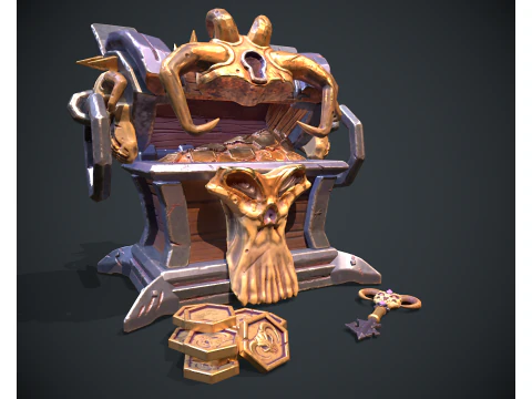 Stylized Demon Chest 3D Model