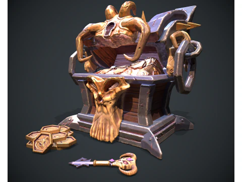 Stylized Demon Chest 3D Model