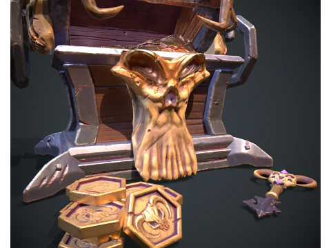 Stylized Demon Chest 3D Model