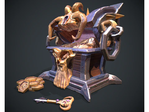 Stylized Demon Chest 3D Model