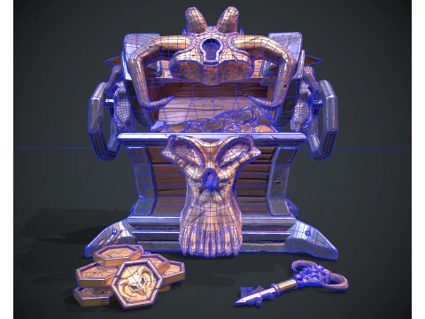 Stylized Demon Chest 3D Model