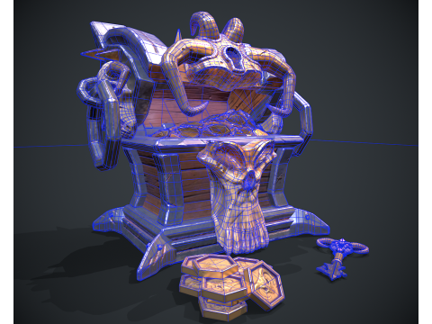 Ba&uacute; do Dem&ocirc;nio Estilizado Modelo 3D