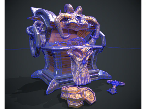 Stylized Demon Chest 3D Model