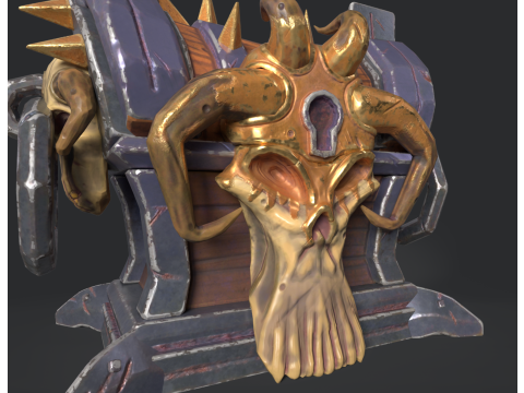 Ba&uacute; do Dem&ocirc;nio Estilizado Modelo 3D