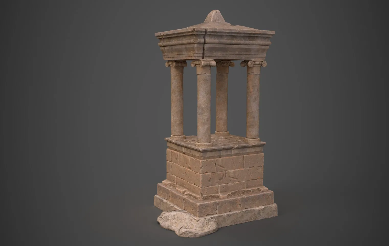 Greek Funerary Monument 3D Model .c4d .max .obj .3ds .fbx .stl .blend 