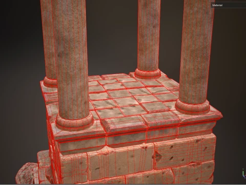Greek Funerary Monument 3D Model