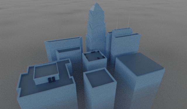 6 low poly skyscrapers 3D Модель .c4d .max .obj .3ds .fbx .stl .blend 