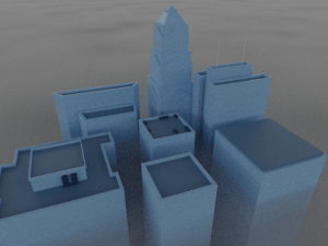 6 low poly skyscrapers 3D-Modell