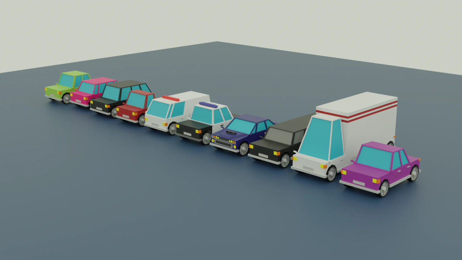 10 different cars 3D Model .c4d .max .obj .3ds .fbx .stl .blend 