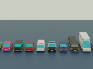 10 different cars 3D Model