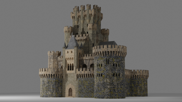 spanish castle butron 3D मॉडल .c4d .max .obj .3ds .fbx .stl .blend 