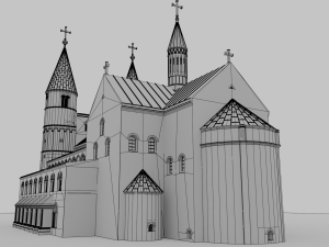 the german church of saint cyriakus 3D Модель