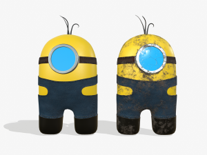among us in the style of minion 3D Model