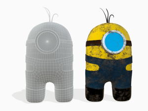 among us in the style of minion Modelo 3D