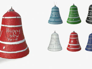 set kerstspeelgoed voor het nieuwe jaar 3D Model