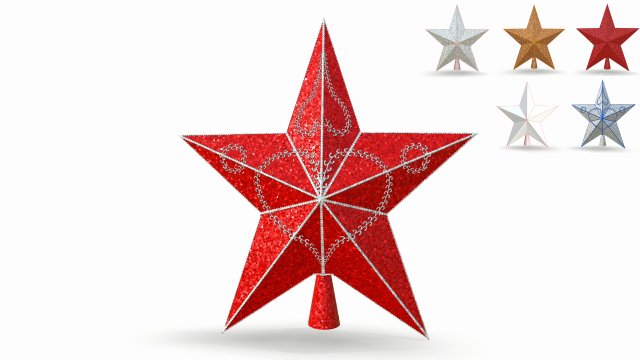 christmas star on the tree Modelo 3D .c4d .max .obj .3ds .fbx .stl .blend 