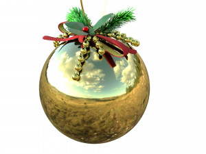 christmas toy ball with decorations 3D Model