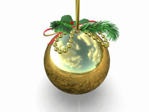 christmas toy ball with decorations 3D Model